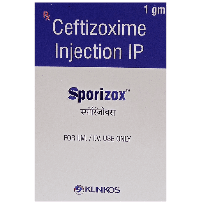 Sporizox Injection – Ceftizoxime (1000mg) by Fusion Healthcare Pvt Ltd — photo 1 of 3