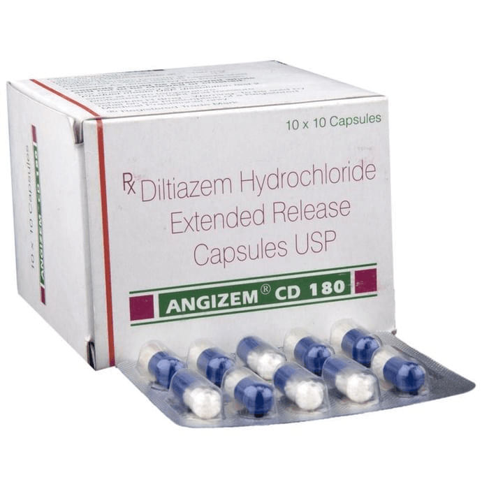 Angizem CD 180 Capsule ER – Diltiazem (180mg) 180 mg by Sun Pharmaceutical Industries Ltd — photo 1 of 6