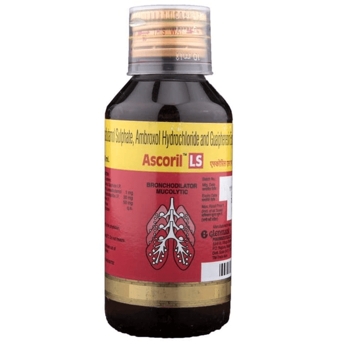 Ascoril LS Syrup – Ambroxol (30mg/5ml) by Glenmark Pharmaceuticals Ltd — photo 1 of 2
