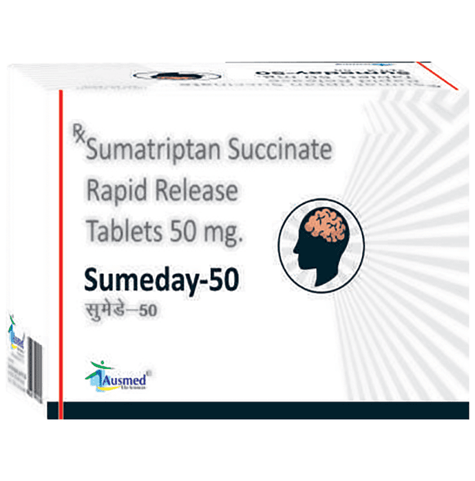 Sumeday 50 Tablet IR – Sumatriptan (50mg) 50 mg by Care Formulation Labs Pvt Ltd