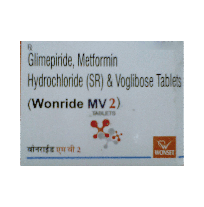 Wonride MV 2 Tablet SR – Glimepiride (2mg) 2 mg by Wonset Healthcare Pvt Ltd