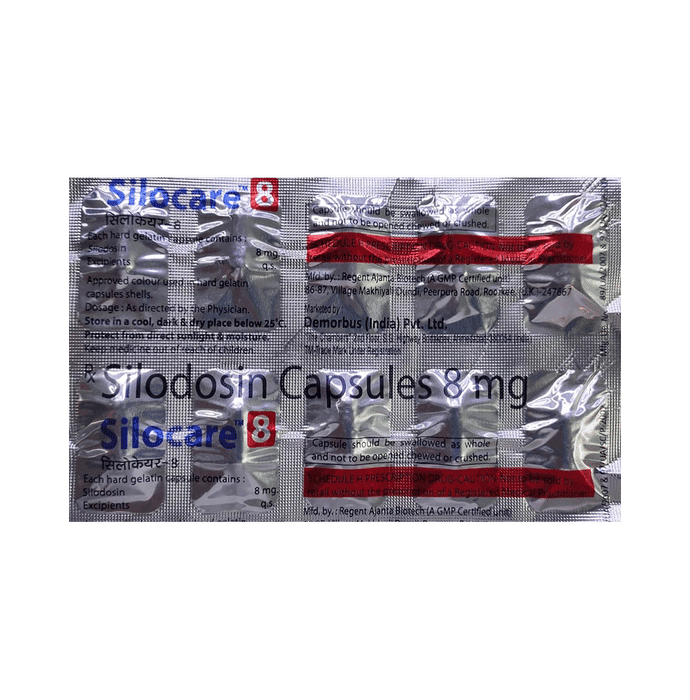Silocare 8 Capsule – Silodosin (8mg) 8 mg by Demorbus India Pvt Ltd — photo 1 of 2