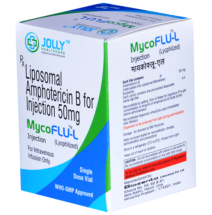 Mycoflu-L Injection – Liposomal Amphotericin B (50mg) by Jolly Healthcare — photo 1 of 2