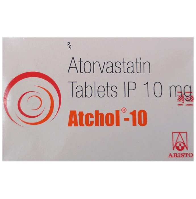 Atchol 10 Tablet – Atorvastatin (10mg) 10 mg by Aristo Pharmaceuticals Pvt Ltd — photo 1 of 9