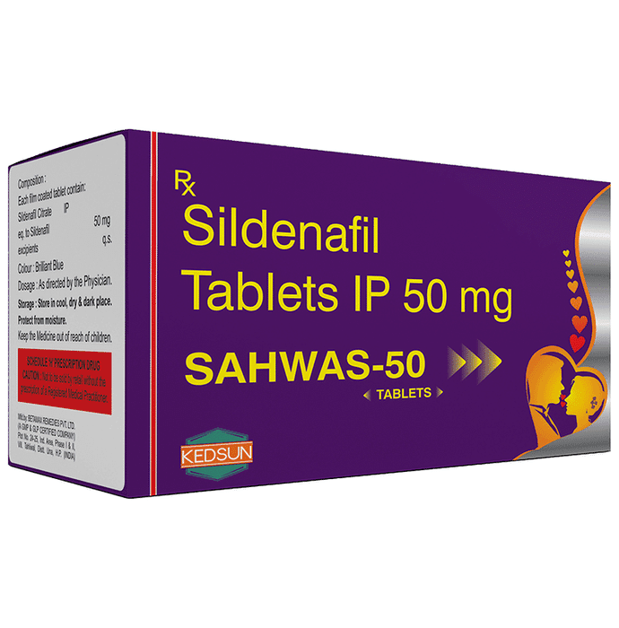 Sahwas 50 Tablet – Sildenafil (50mg) 50 mg by Kedarnath Healthcare pvt Ltd