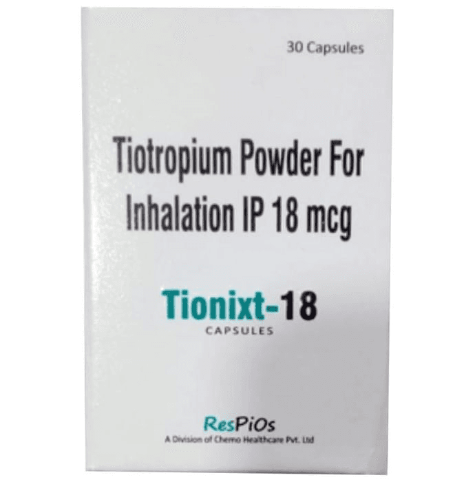 TIONIXT-18 Capsule – Tiotropium (18mcg) 18 mg by Chemo Healthcare Pvt Ltd — photo 1 of 4