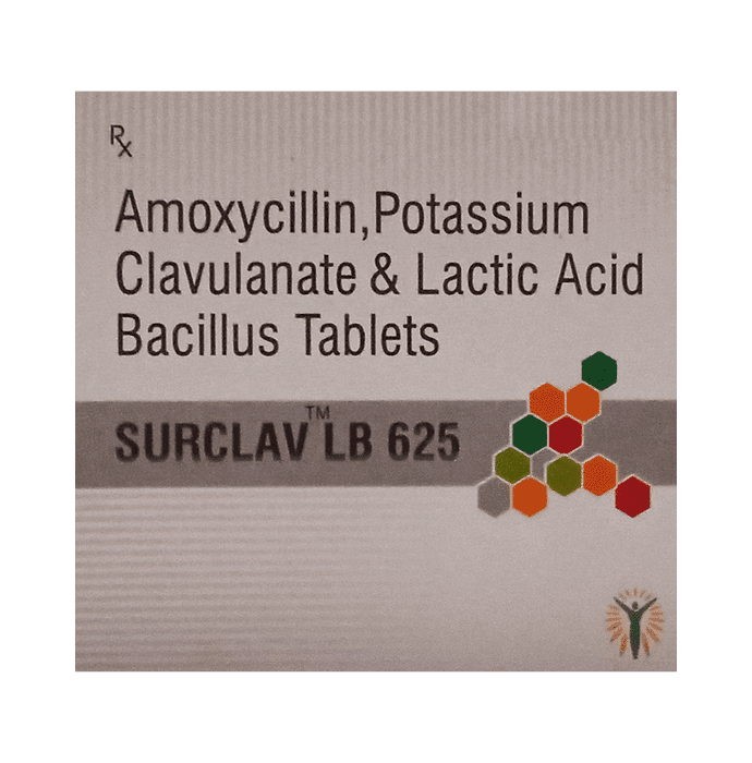 Surclav LB 625 Tablet – Amoxycillin (500mg) 625 mg by Adonis Phytoceuticals Pvt Ltd — photo 1 of 2