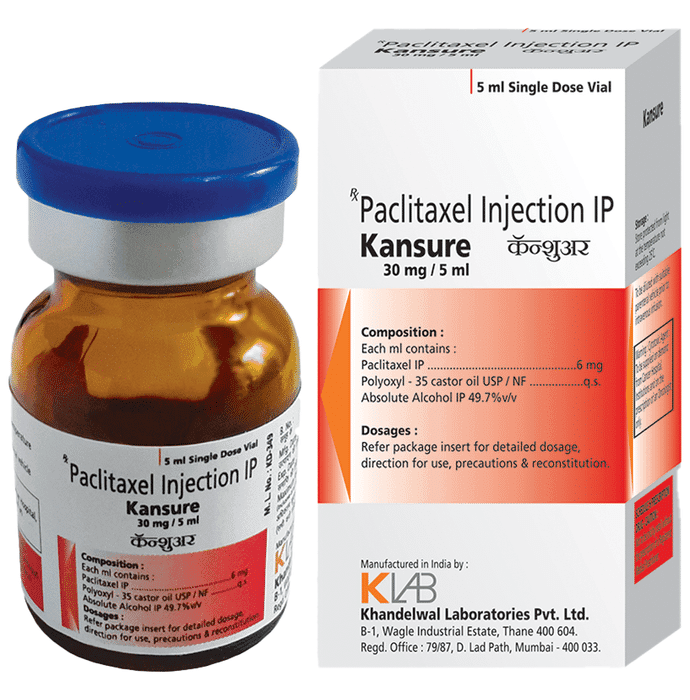 Kansure 30mg Injection – Paclitaxel (30mg) 30 mg by Khandelwal Laboratories Pvt Ltd — photo 1 of 2