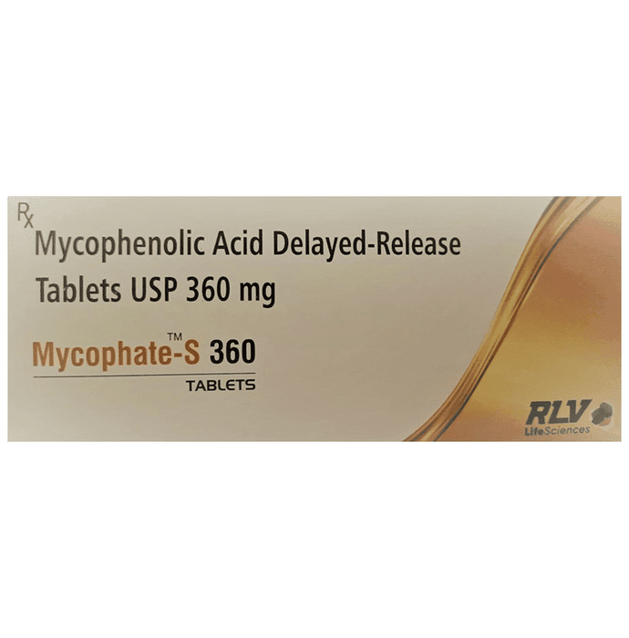 Mycophate-S 360 Tablet DR – Mycophenolate mofetil (360mg) 360 mg by Rlv Lifesciences Private Limited — photo 1 of 4