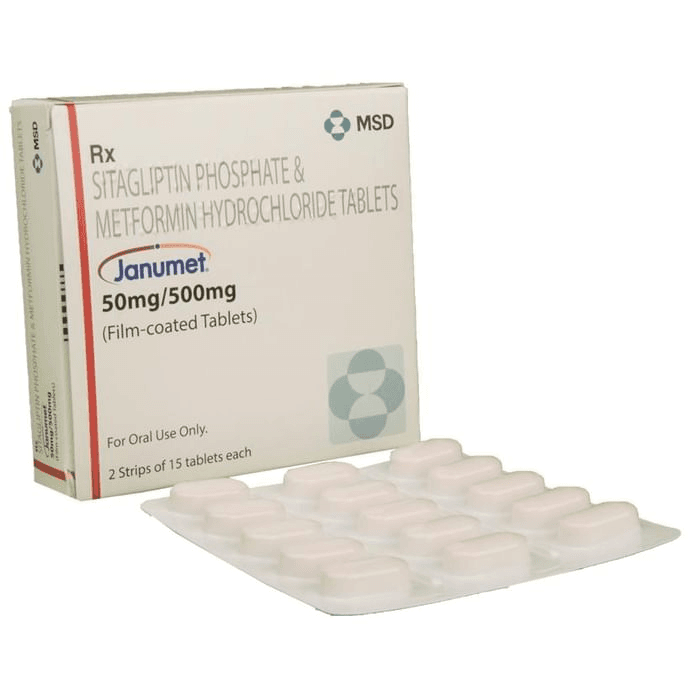 Janumet 50mg/500mg Tablet – Sitagliptin (50mg) 50 mg by MSD Pharmaceuticals Pvt Ltd — photo 1 of 5