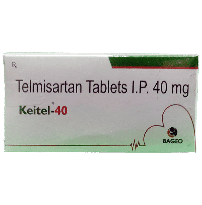 Keitel 40 Tablet – Telmisartan (40mg) 40 mg by Bageo Pharmaceuticals Pvt Ltd — photo 1 of 2
