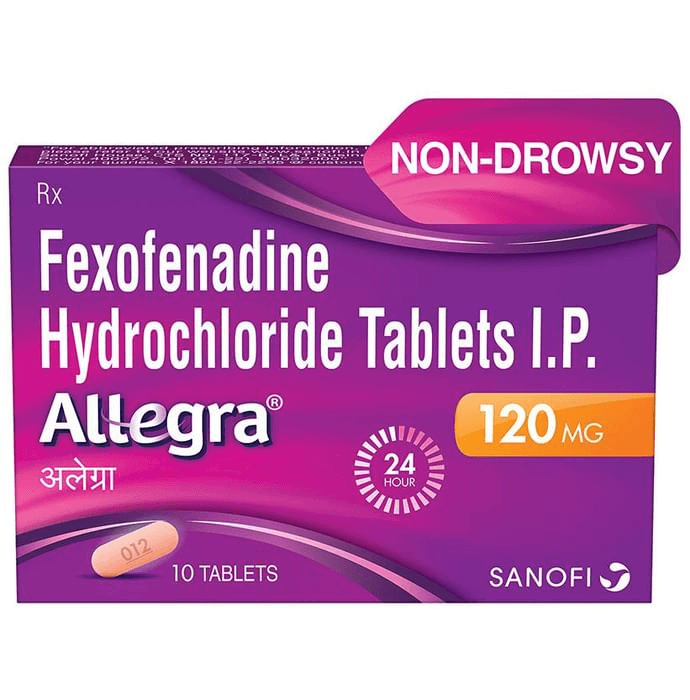Allegra 120mg Tablet – Fexofenadine (120mg) 120 mg by Sanofi India Ltd — photo 1 of 5