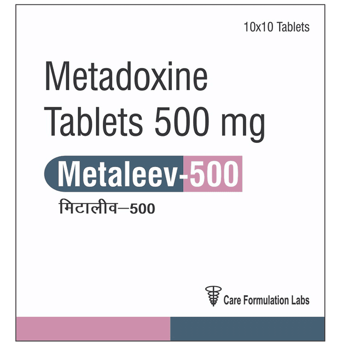 Metaleev 500 Tablet – Metadoxine (500mg) 500 mg by Care Formulation Labs Pvt Ltd — photo 1 of 3
