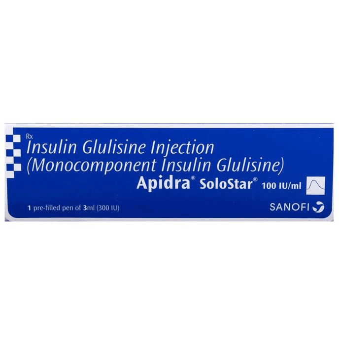 Apidra Solostar 100IU/ml Injection – Insulin Glulisine (100IU/ml) 100 iu by Sanofi India Ltd — photo 1 of 3