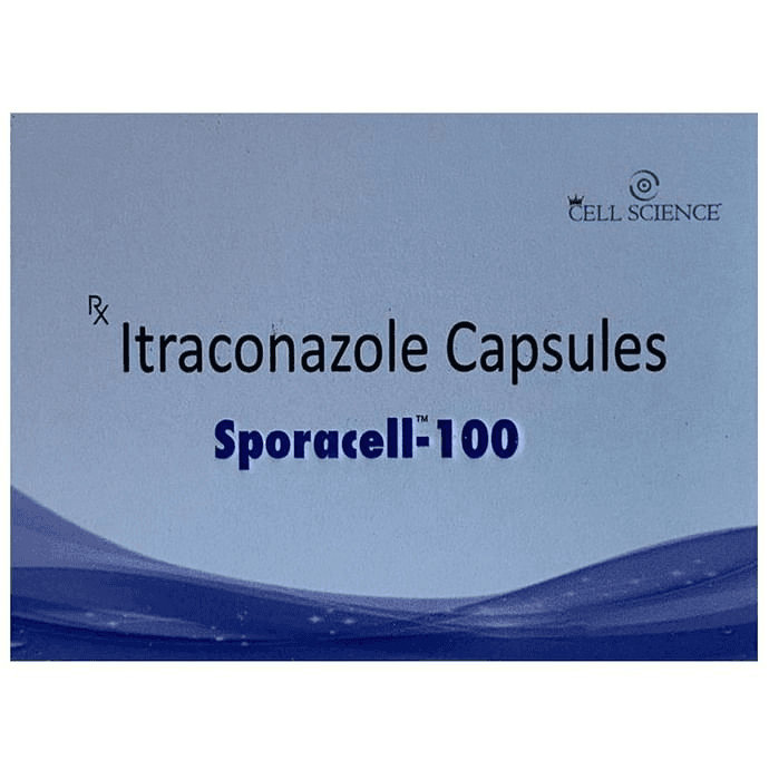 Sporacell 100 Capsule – Itraconazole (100mg) 100 mg by Neocell Science Pharmaceuticals Pvt Ltd — photo 1 of 3