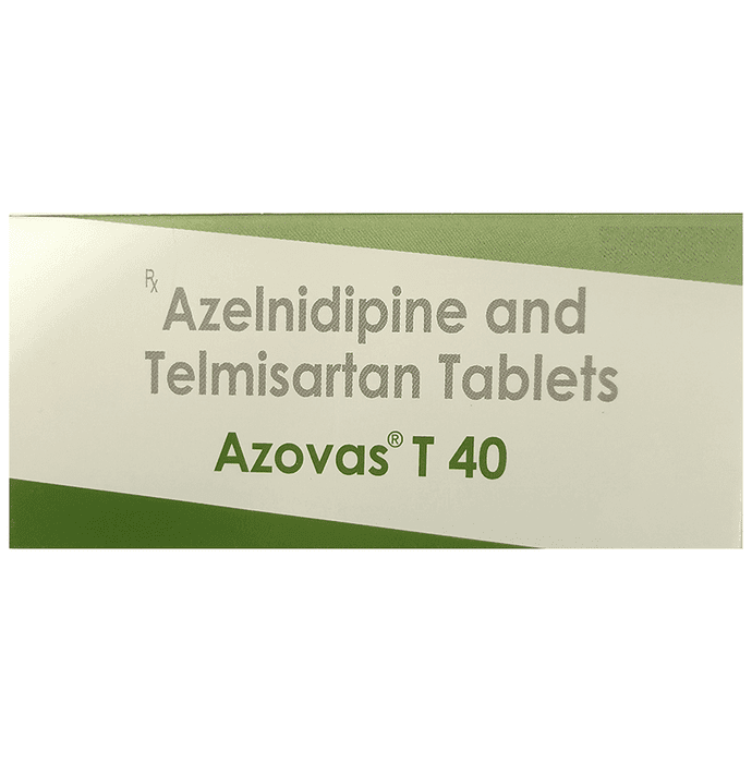 Azovas T 40 Tablet – Telmisartan (40mg) 40 mg by J B Chemicals and Pharmaceuticals Ltd — photo 1 of 2