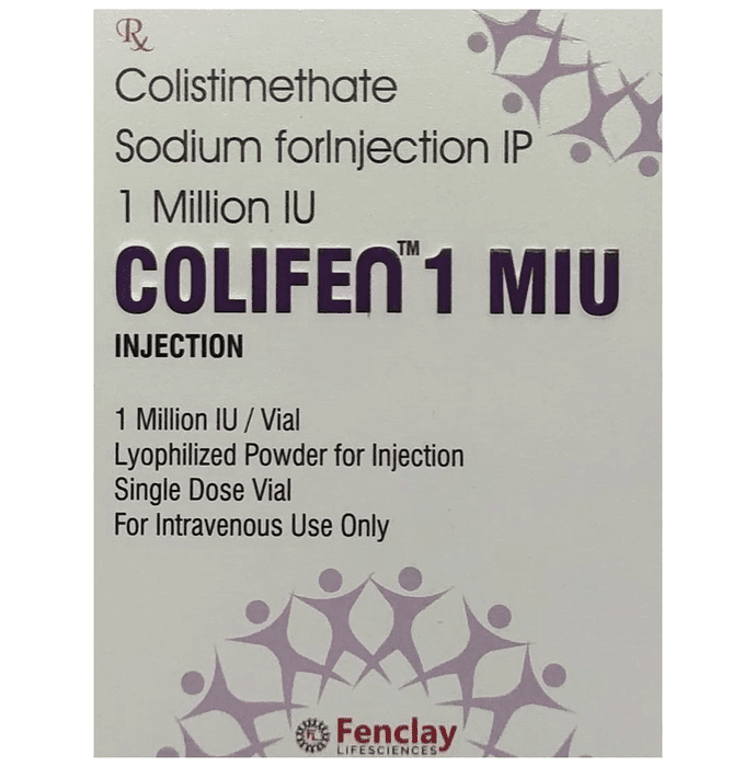 Colifen 1 MIU Injection – Colistimethate Sodium (1Million IU) 1 mg by Fenclay Lifesciences — photo 1 of 2
