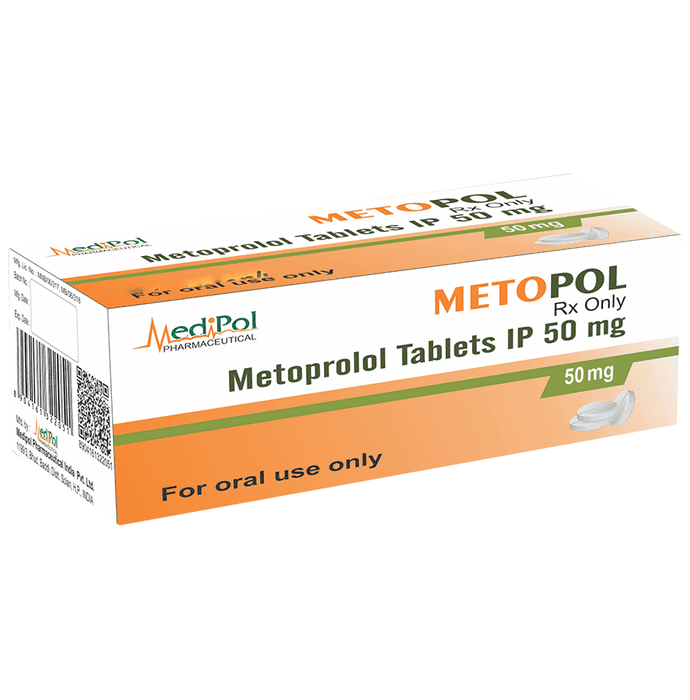 Metopol Tablet – Metoprolol Tartrate (50mg) by Medipol Pharmaceuticals India Pvt Ltd — photo 1 of 2