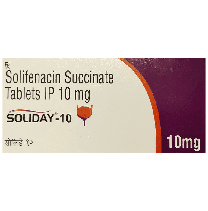 Soliday 10 Tablet – Solifenacin (10mg) 10 mg by Mediarch Healthcare Private Limited — photo 1 of 4