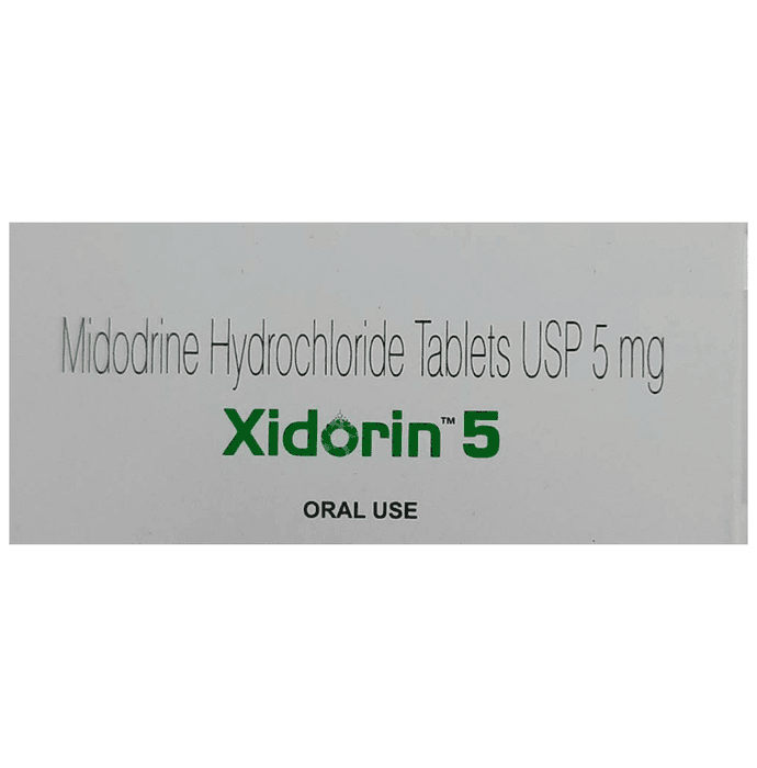 Xidorin 5 Tablet – Midodrine (5mg) 5 mg by Sun Pharmaceutical Industries Ltd — photo 1 of 4