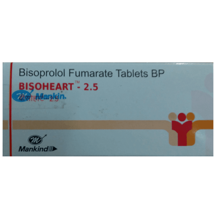 Bisoheart 2.5 Tablet – Bisoprolol (2.5mg) 2.5 mg by Mankind Pharma Ltd — photo 1 of 2