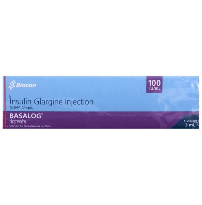 Basalog 100IU/ml Injection – Insulin Glargine (100IU/ml) 100 iu by Biocon — photo 1 of 2