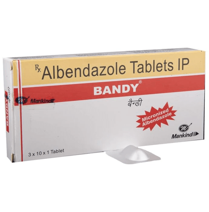 Bandy Chewable Tablet – Albendazole (400mg) by Mankind Pharma Ltd — photo 1 of 6