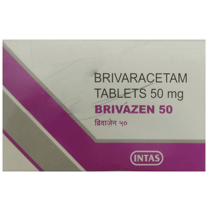 Brivazen 50 Tablet – Brivaracetam (50mg) 50 mg by Intas Pharmaceuticals Ltd — photo 1 of 3