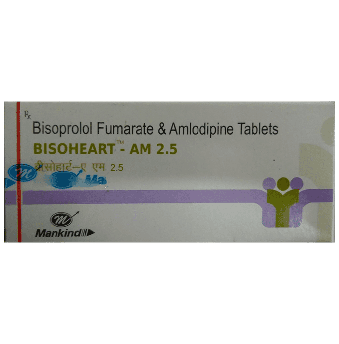 Bisoheart-AM 2.5 Tablet – Amlodipine (5mg) 2.5 mg by Mankind Pharma Ltd — photo 1 of 2