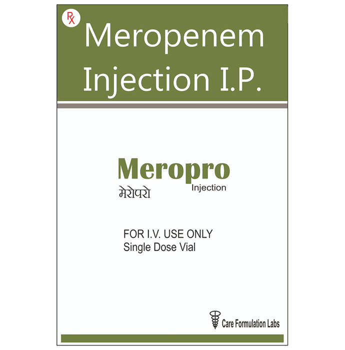 Meropro 500mg Injection – Meropenem (500mg) 500 mg by Care Formulation Labs Pvt Ltd — photo 1 of 7