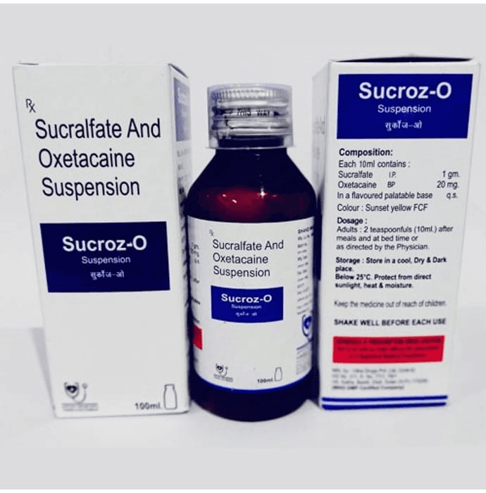 Sucroz-O Oral Suspension – Sucralfate (1000mg) by Apcon Remedies