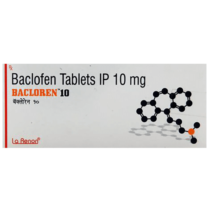 Bacloren 10mg Tablet – Baclofen (10mg) 10 mg by La Renon Healthcare Pvt Ltd — photo 1 of 4