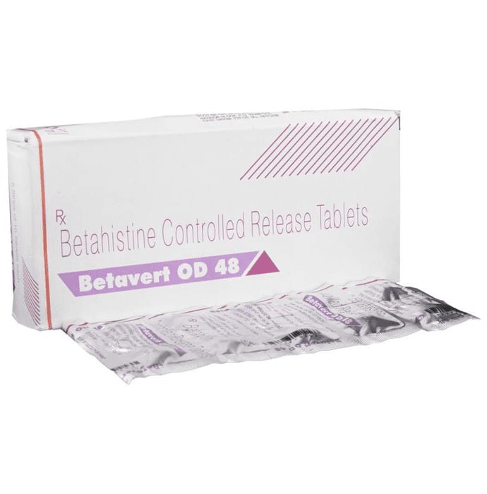 Betavert OD 48 Tablet CR – Betahistine (48mg) 48 mg by Sun Pharmaceutical Industries Ltd — photo 1 of 5