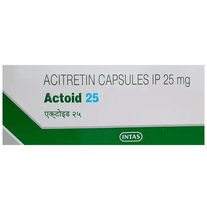 Actoid 25mg Capsule – Acitretin (25mg) 25 mg by Intas Pharmaceuticals Ltd — photo 1 of 2