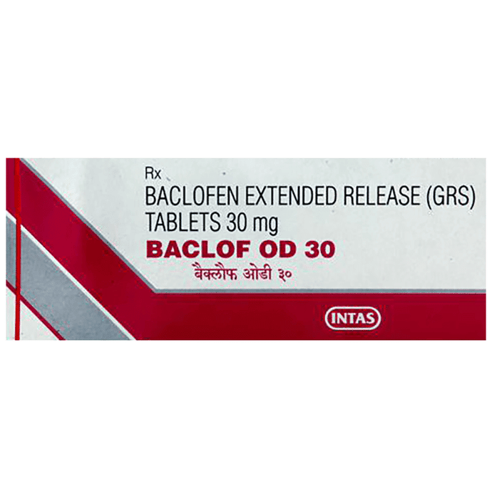 Baclof OD 30 Tablet ER – Baclofen (30mg) 30 mg by Intas Pharmaceuticals Ltd