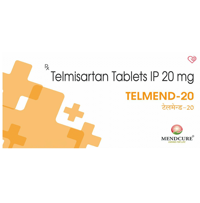 Telmend 20 Tablet – Telmisartan (20mg) 20 mg by Mendcure Life Sciences Pvt Ltd — photo 1 of 2