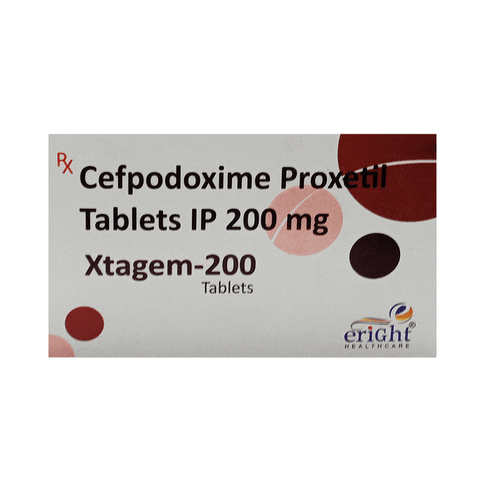 Xtagem 200 Tablet – Cefpodoxime Proxetil (200mg) 200 mg by Eright Healthcare — photo 1 of 2