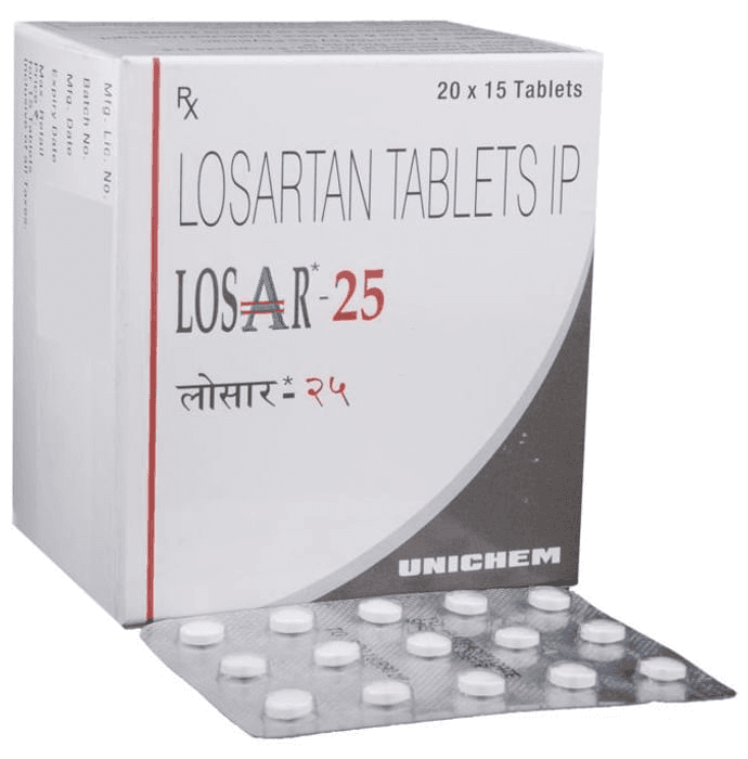 Losar 25 Tablet – 8d1d23d8-61b8-4a00-8322-d6e4b2020680 by Torrent Pharmaceuticals Ltd — photo 1 of 6