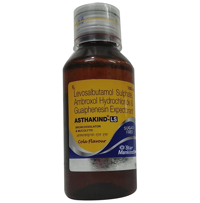 Asthakind-LS Expectorant Cola Sugar Free – Ambroxol (30mg/5ml) by Mankind Pharma Ltd — photo 1 of 3