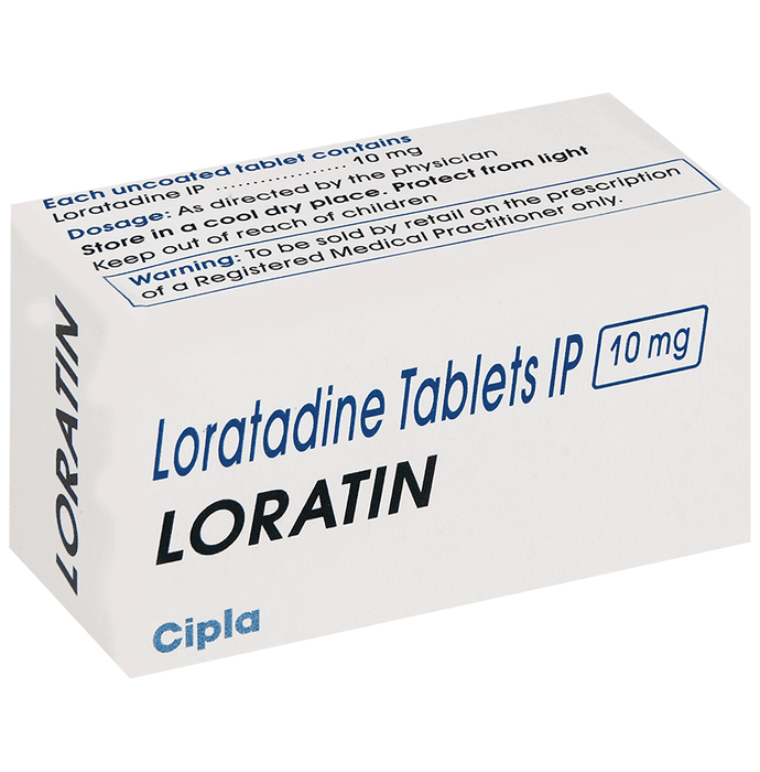 Loratin 10mg Tablet – Loratadine (10mg) 10 mg by Cipla Ltd — photo 1 of 5