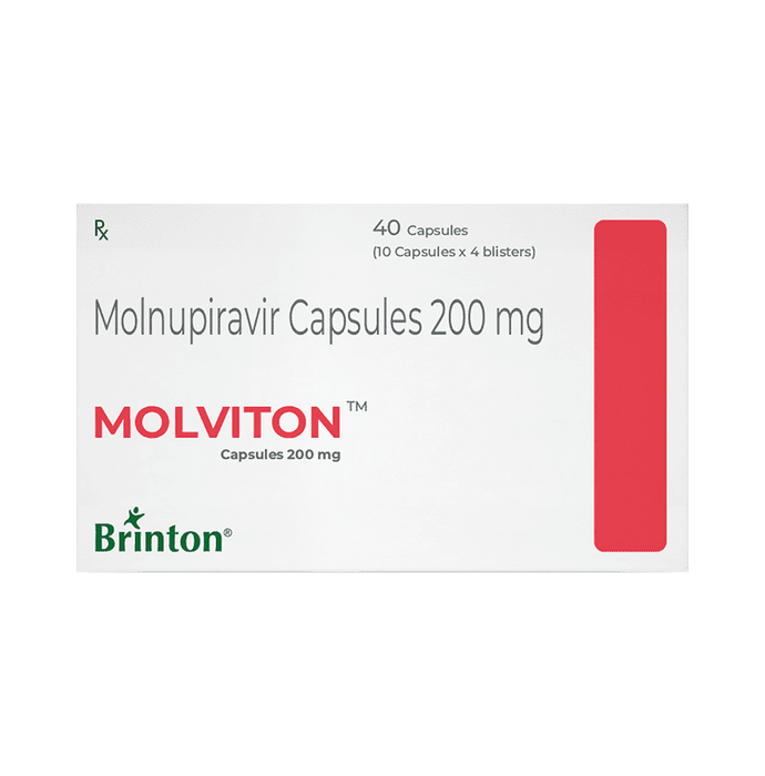 Molviton 200mg Capsule – Molnupiravir (200mg) 200 mg by Brinton Pharmaceuticals Pvt Ltd — photo 1 of 3