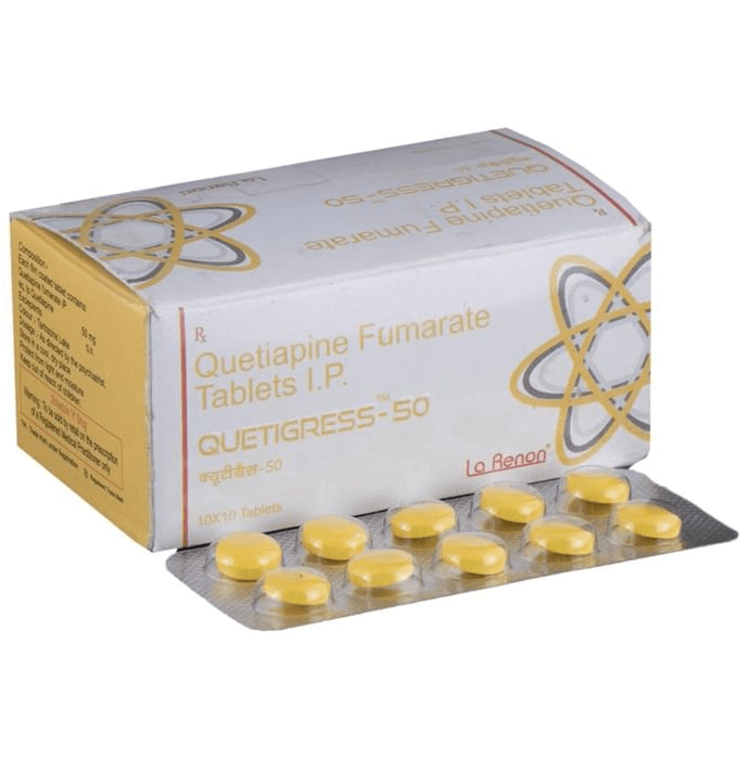 Quetigress 50 Tablet – Quetiapine (50mg) 50 mg by La Renon Healthcare Pvt Ltd — photo 1 of 6