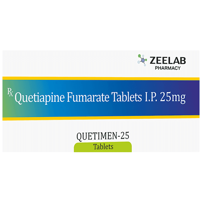 Quetimen 25 Tablet – Quetiapine (25mg) 25 mg by Zeelab Pharmacy Pvt Ltd