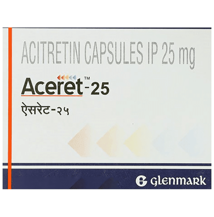 Aceret 25 Capsule – Acitretin (25mg) 25 mg by Glenmark Pharmaceuticals Ltd — photo 1 of 4