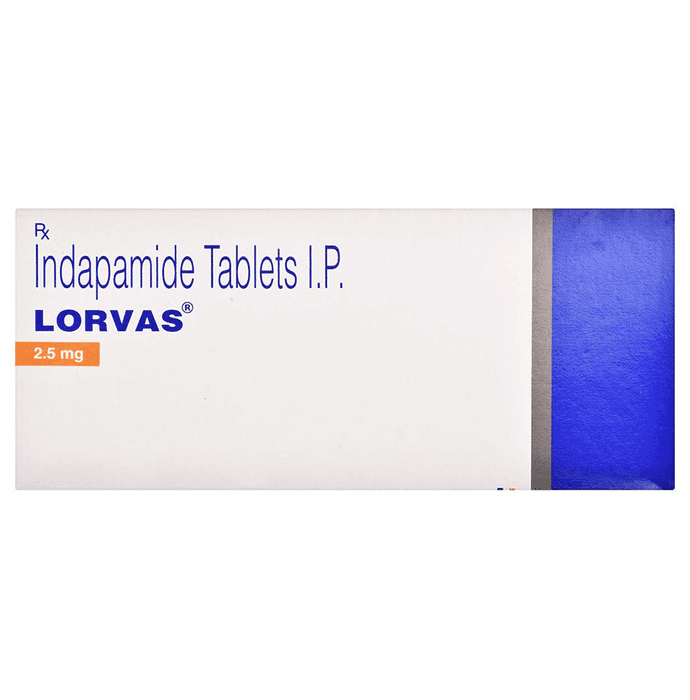 Lorvas Tablet – Indapamide (2.5mg) by Torrent Pharmaceuticals Ltd — photo 1 of 4