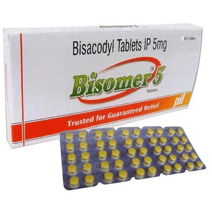 Bisomer 5mg Tablet – Bisacodyl (5mg) 5 mg by Psychotropics India Ltd