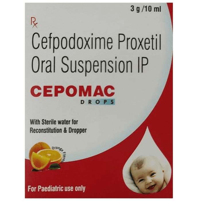 Cepomac Oral Drop Orange – Cefpodoxime Proxetil (25mg/5ml) by Macmay Pharmaceuticals Pvt Ltd — photo 1 of 3