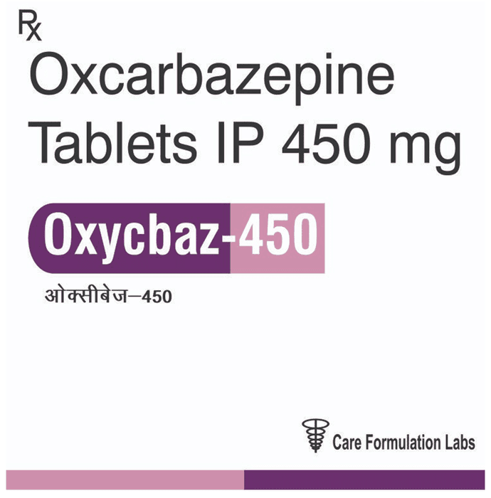 Oxycbaz 450 Tablet – Oxcarbazepine (450mg) 450 mg by Care Formulation Labs Pvt Ltd — photo 1 of 3