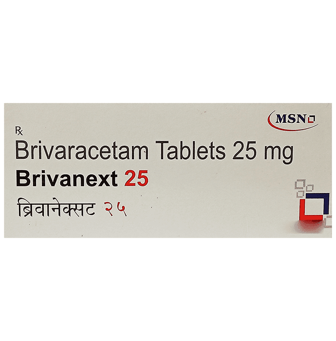 Brivanext 25 Tablet – Brivaracetam (25mg) 25 mg by MSN Laboratories — photo 1 of 3