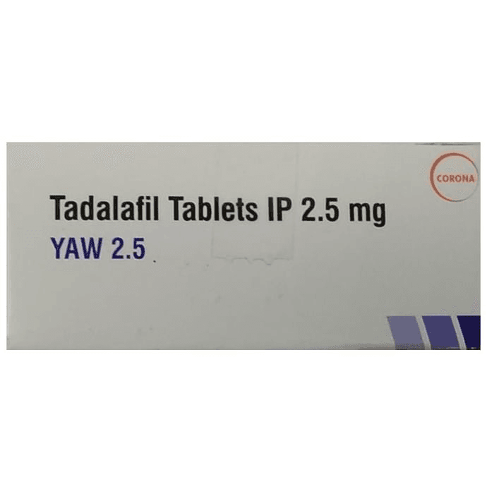 Yaw 2.5 Tablet – Tadalafil (2.5mg) 2.5 mg by Corona Remedies Pvt Ltd — photo 1 of 2